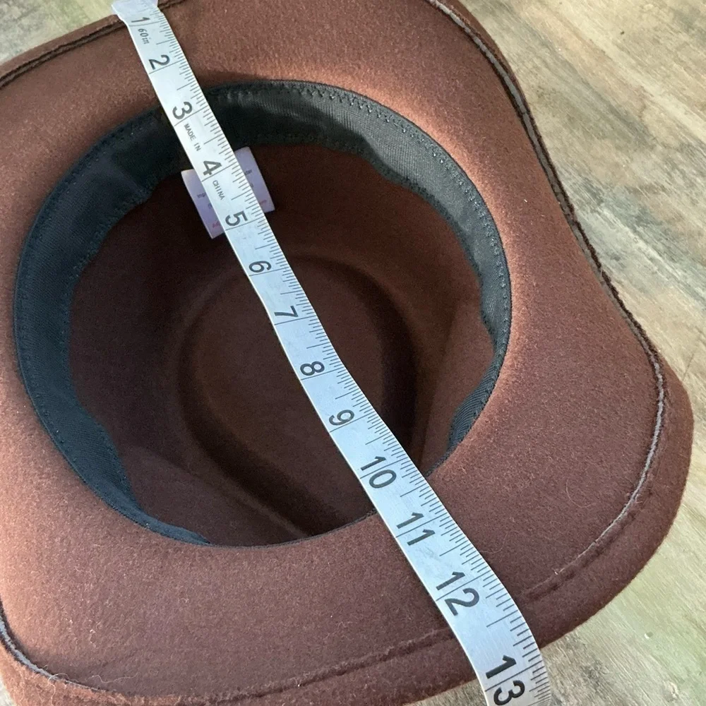 Western Cowboy Hat Brown With Star Accents Big Girls/  Women Wool Mix